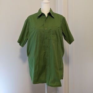Carhartt Men’s Button Shirt Short Sleeve Collared Pocket Green Sz Medium